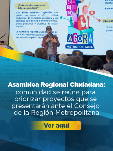 Banner sobre la primera Asamblea Ciudadana del Ágora Metropolitana de la Región Metropolitana Bogotá Cundinamarca