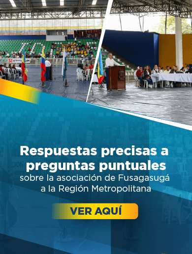 Banner muestra al alcalde de Fusagasugá hablando en público en el coliseo de ese municipio