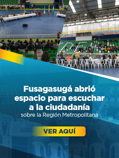 Banner muestra participantes en el cabildo abierto que se realizó en Fusagasugá donde la ciudadanía planteó preguntas a la posible asociación de ese municipio a la Región