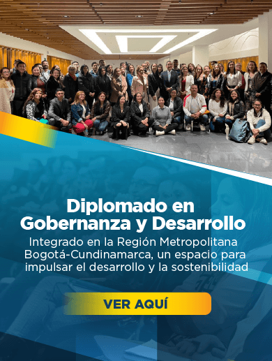 Banner sobre el Diplomado en Gobernanza y Desarrollo Integrado en la Región Metropolitana Bogotá-Cundinamarca, haga clic aquí para abrir la noticia