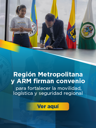 Imagen sobre la firma del convenio entre la Región Metropolitana Bogotá - Cundinamarca y la Agencia Regional de Movilidad para fortalecer la movilidad, logística y seguridad regional