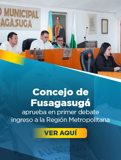 Banner con una mezcla de distintas imágenes alusivas a la sesión del Concejo de Fusagasugá en la que la Corporación votó a favor de pasar el proyecto de acuerdo de asociación a la RMBC a plenaria