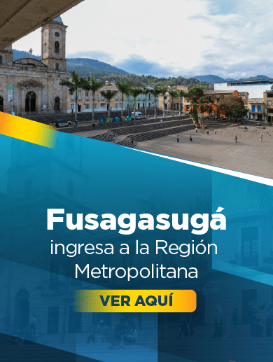Banner muestra plazoleta principal de Fusagasugá en la que se destaca la iglesia principal y edificios aledaños 