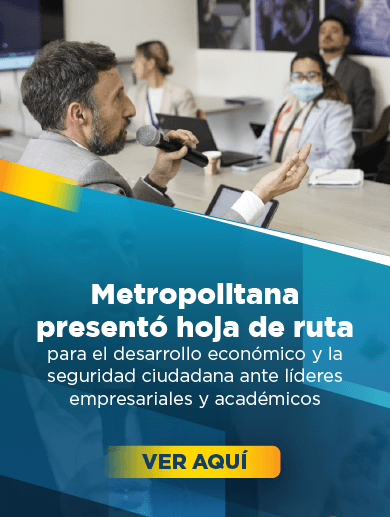 Banner director Región Metropolitana Bogotá Cundinamarca en reunión con empresarios y académicos