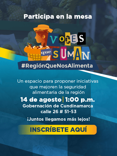 Banner invitación a mesa temática sobre seguridad alimentaria a realizar el 14 de agosto en la Gobernación de Cundinamarca, el banner conduce a un formulario de inscripción
