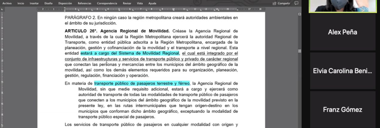 Ciudadanos hacen sus propuestas sobre movilidad y transporte para la RM