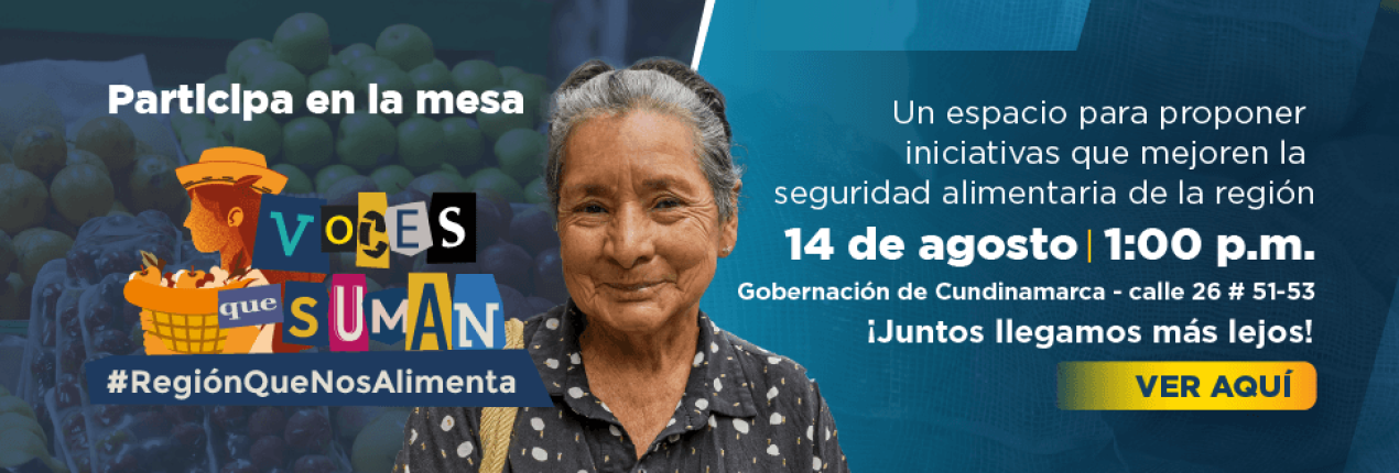 Imagen tipo diseño en el que aparece una mujer adulta mayor con la información sobre la mesa temática que se realizará el próximo 14 de agosto en la Gobernación de Cundinamarca