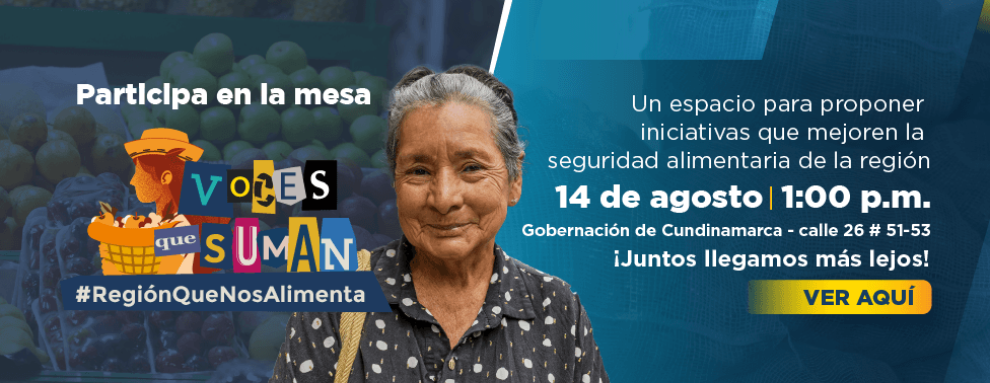 banner muestra a una mujer adulta mayor con la información de invitación a la mesa temática sobre seguridad ciudadana que se realizará el 14 de agosto en la Gobernación de Cundinamarca
