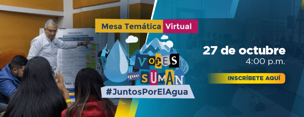 banner mesa temática virtual sobre agua