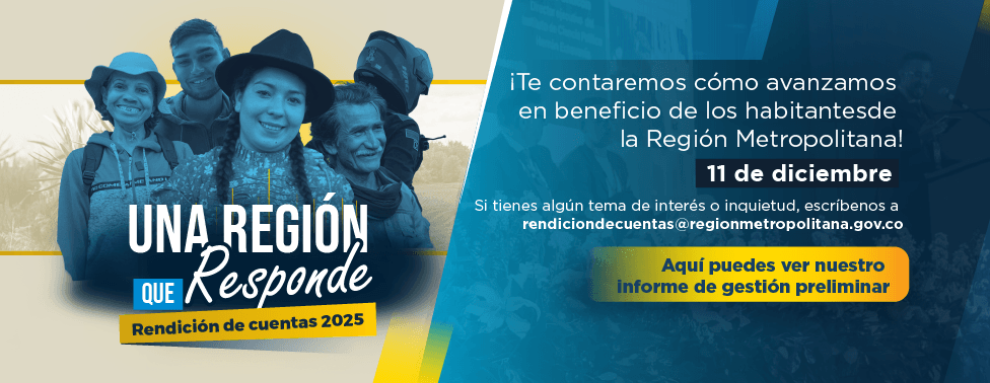 Banner sobre la rendición de cuentas de la Región Metropolitana Bogotá Cundinamarca