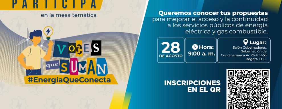 Banner relacionado a la Mesa Temática sobre energía a realizarse el 28 de agosto de 2026