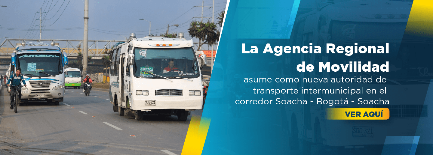 Banner muestra buses de transporte público del municipio de Soacha