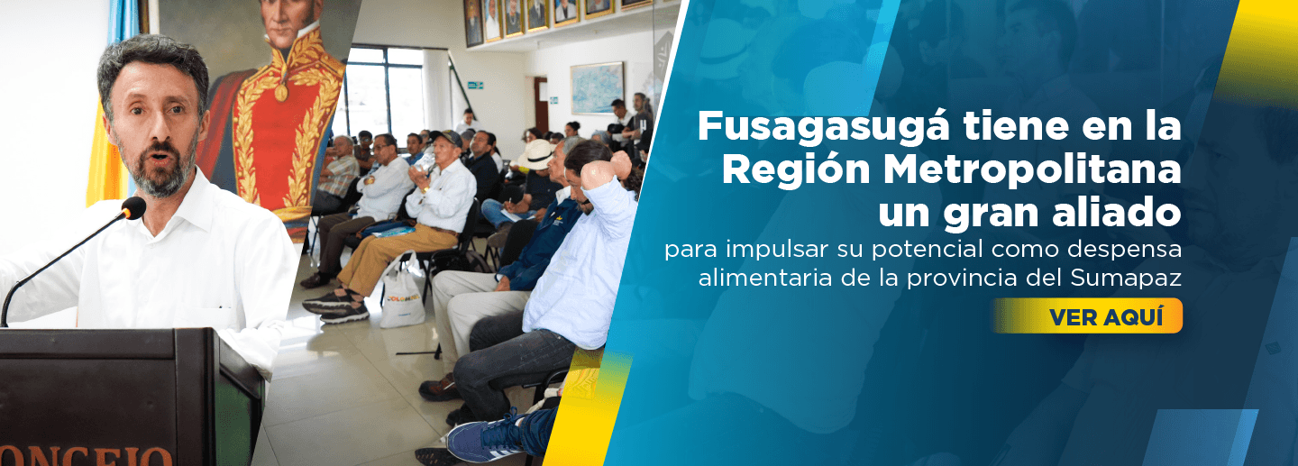Banner muestra a director de la Región Metropolitana Bogotá Cundinamarca en el concejo de Fusagasugá donde explicó hechos metropolitanos