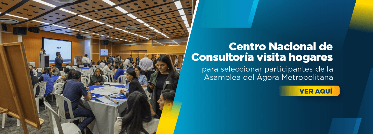 banner que lleva como título "Centro Nacional de Consultoría visita hogares para seleccionar participantes de la Asamblea del Ágora Metropolitana", haga clic para abrir la noticia