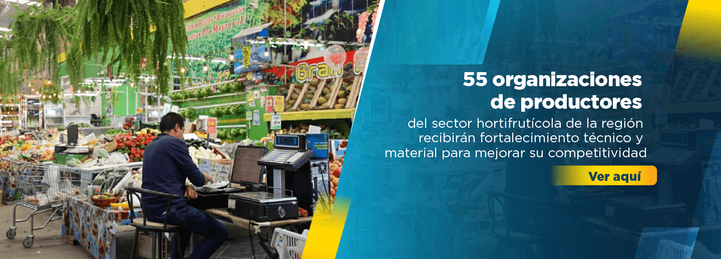 Banner sobre el fortalecimiento al sector hortifrutícola de la región metropolitana Bogotá Cundinamarca