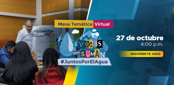 banner mesa temática virtual sobre agua
