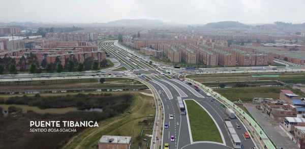 Imagen tipo render sobre el puente Tibanica en Soacha